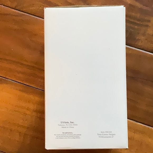 LSARTS Crystal/Green Striped 6” Tree with 9 Ornaments Xmas Decor - NIB - Picture 4 of 4